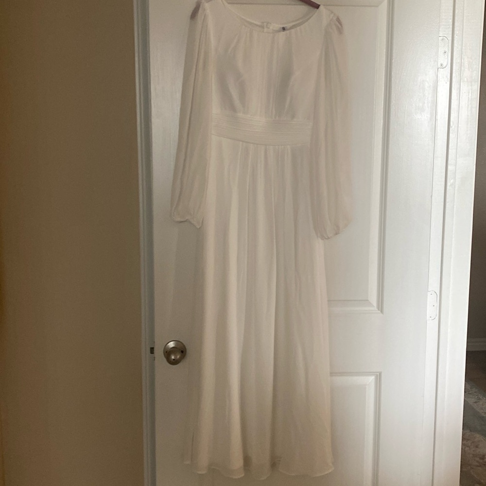 Everlove  dress size S. Worn one time. Ankle length. Pure white. Lined.